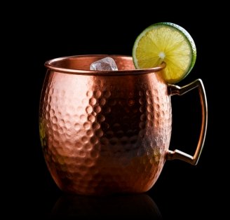 Himalayan mule cocktail on glass surface