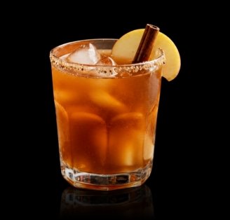 Apple Cider cocktail on glass surface