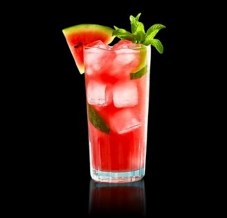Watermelon Vodka Cooler cocktail on glass surface